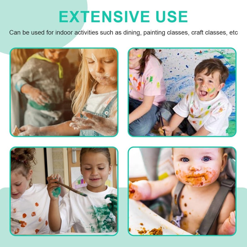 AOEVUIR Pack of 25 Disposable Aprons for Children Disposable Aprons Plastic Aprons Waterproof Small Transparent Polyethylene Aprons for Crafts Painting Cooking