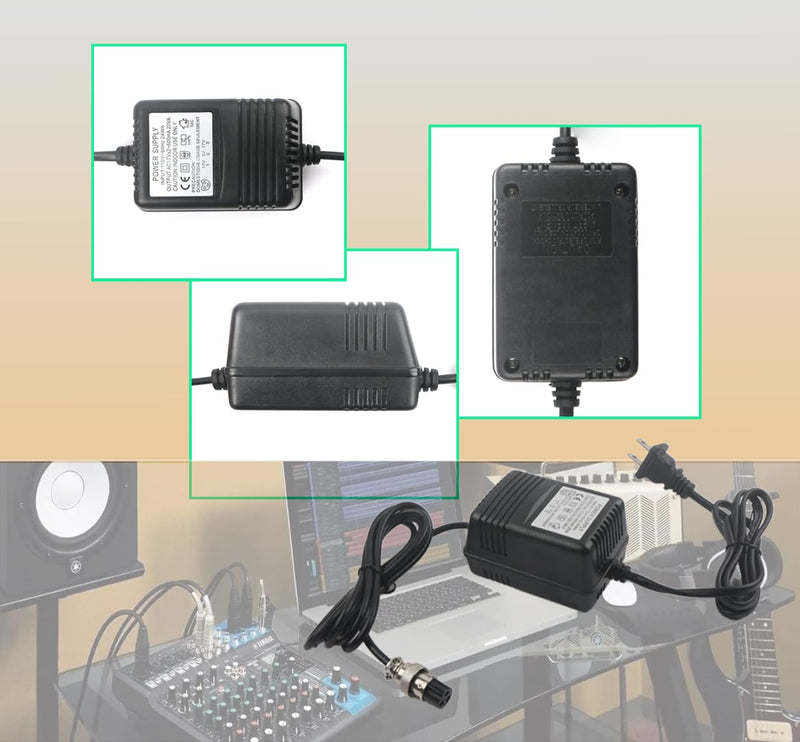 AC 17V 600mA Adapter 3-Pin Mixer Pedalboard Connector Mixing Console Mixer Power Supply for Yamaha F4/F7/6FX/MG82X ﻿