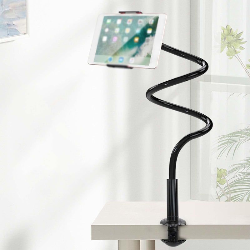 Phone Holder,gooseneck Phone Holder,360° Rotate Support Rod One-Hand Adjustable Cell Phone Holder,for Desk Headboard Nightstand. (Black) Black
