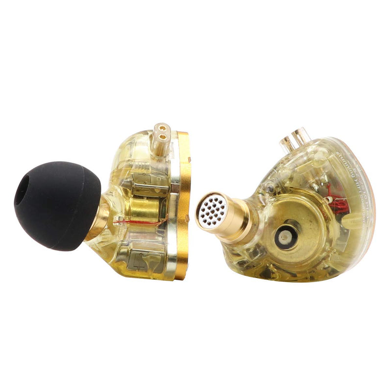 Linsoul KZ ZS10 Pro in Ear Earphones(Without Mic, Glare Yellow) +Tripowin Zonie 16 Core Cable(Recessed 2pin, 3.5mm, Gold)
