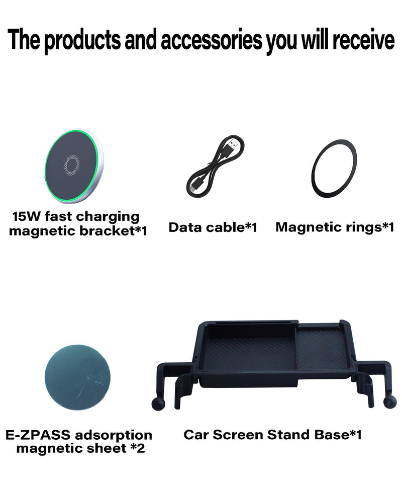 Car Phone Holder for 2021-2025 Nissan Rogue/2019-2025 Altima/2020-2025 Sentra Accessories Apply to 8 Inch Touch Screen 15W Fast Wireless Charger Screen Fixed Clip Cell Phone Mount
