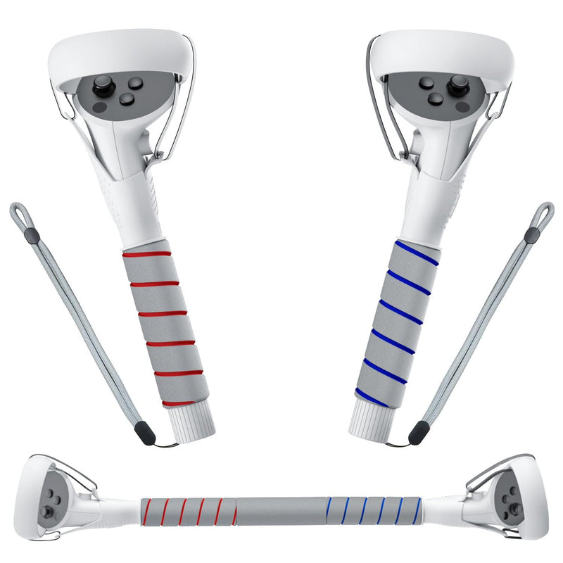 Saqico Head Strap & 2 in 1 Long Arms & Handle Attachments Compatible with Oculus Quest 2 & Hand Controllers