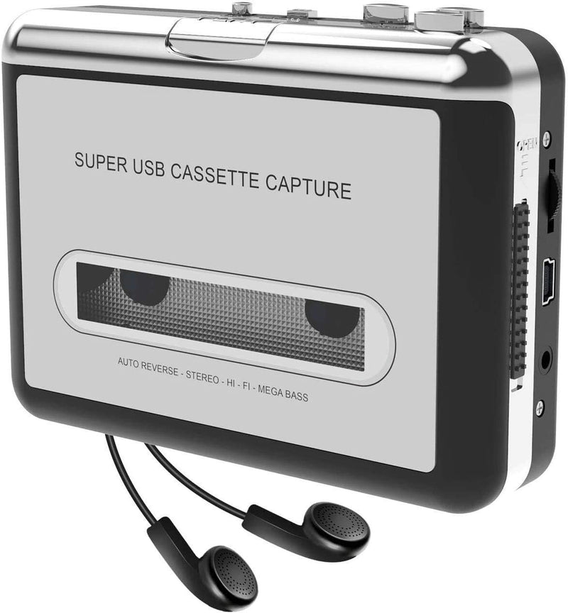 Cassette Player Walkman - Compact Tape Player Portable Recorder with Earphone-Convert Audio Music Cassette to MP3 Digital, Compatible with Laptop/PC/MAC- for Entertainment, Travel, Light Sports(Black) Black