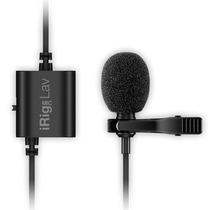 IK Multimedia iRig Mic Lav Lapel Microphone, omnidirectional Condenser lavalier Microphone with 1/8" TRRS Jack, Headphone Out and Daisy-Chaining for iPhone, iPad, Android, Mac, PC Single