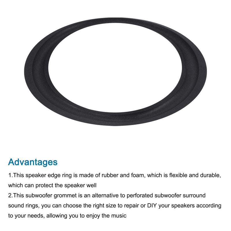 MECCANIXITY Rubber Speaker Foam Edge Surround Rings 12 Inch 215mm x 295mm Perforated Subwoofer Rings Replacement Parts for Speaker Repair or DIY Black