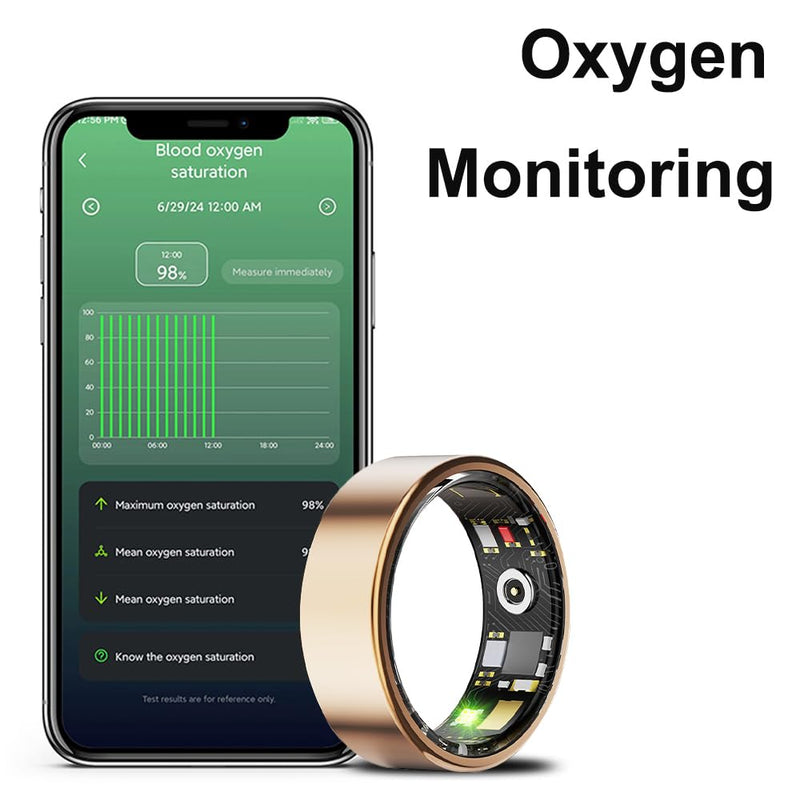 Smart Ring Health Tracker, Sleep&Exercise Monitor Heart Rate,Blood Oxygen,Fitness Trackers for Man&Women -Long Lasting Batteries,Waterproof Sleep Tracking Wearable (Gold, 13)