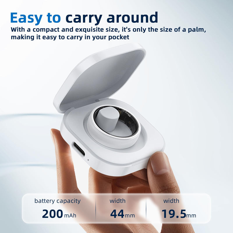 Smart Ring, Ceramics Fitness Tracker & Health Monitoring Ring with Heart Rate Sleep Tracking, Multi-Sport Activity Tracker, 5ATM Waterproof, iOS Android Compatible(White, 9) White