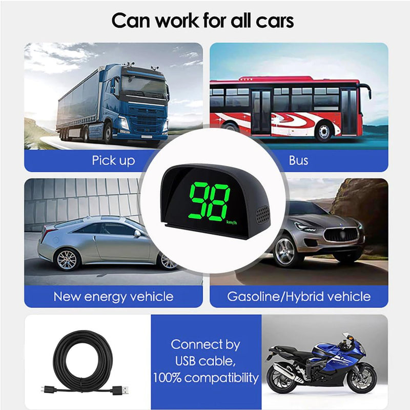 GoolRC Digital GPS Speedometer for Car, Kilometers/Miles Car Global Position System Speedometer Digital Display Speed Car HeadUp Display, Green miles