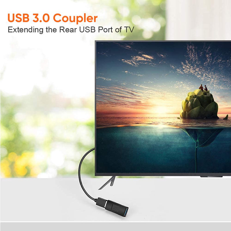 USB 3.0 Coupler, CableCreation 2 Pack USB 3.0 Type A Female to Female Extension Adapter, USB to USB Adapter, Black