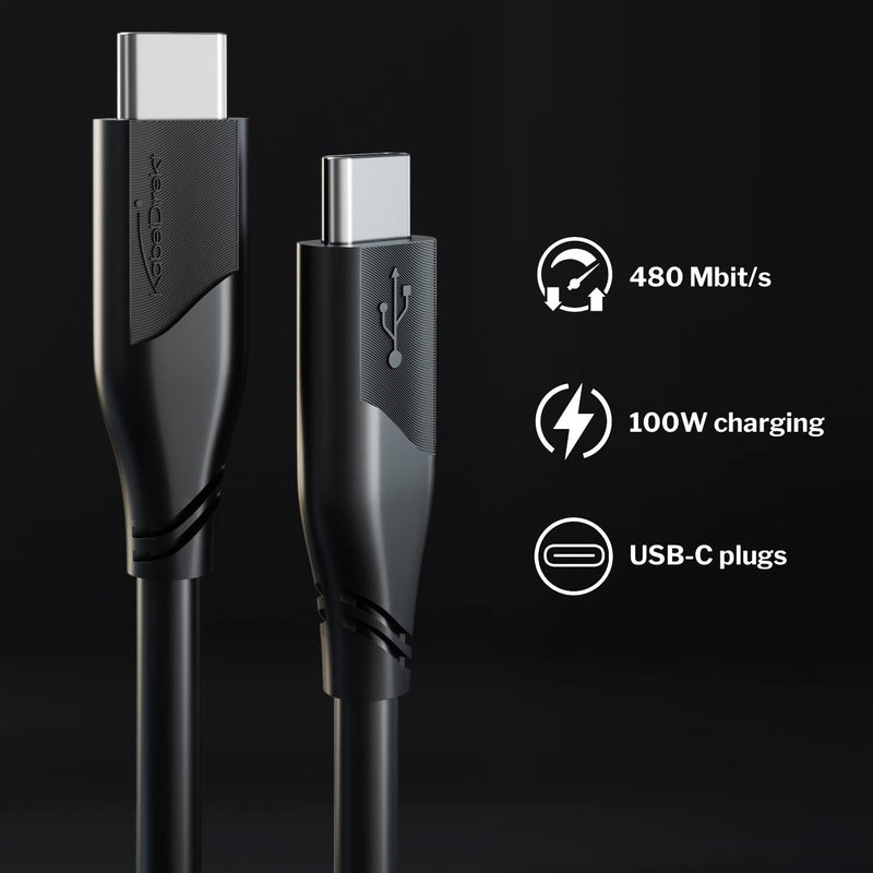 Flexible Fast Charging USB C Cable, USB 2.0 – 9ft (100W of Charging Power for Smartphones/laptops with Power Delivery 3, Ultra Flexible & Robust, Works as a Charging/Data Cable, Black) by CableDirect 9 ft