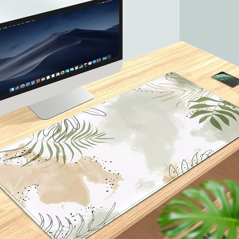 Keyboard mat Kawaii Mousepad Matcha Green Plant Abstract Accessories Desk pad Mouse mat Desk mat for Desktop Gamer Girl Accessories Office Accessories for Women Pink Desk Organizer Large Gaming Pads …