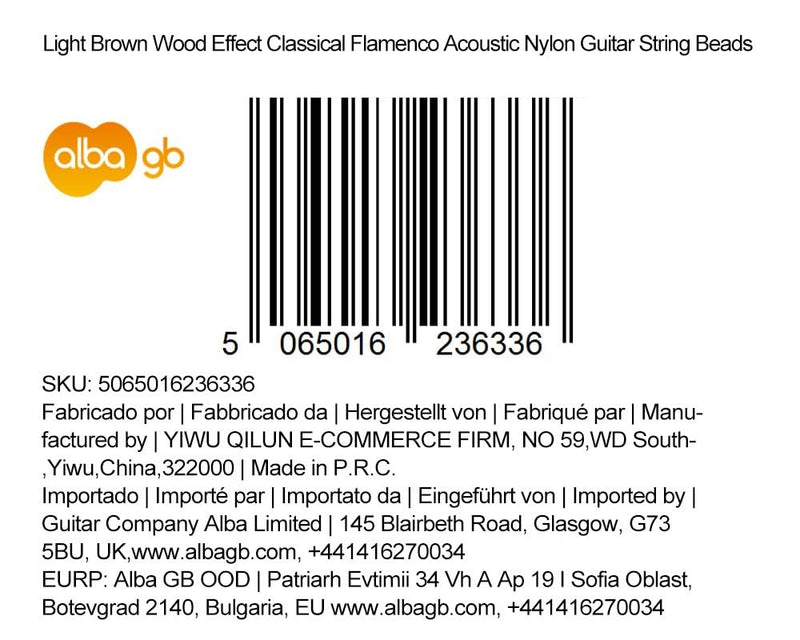 [AUSTRALIA] - Classical Guitar Beads in Light Brown Wood Pattern for Acoustic Guitar Flamenco Guitar with Nylon Strings 