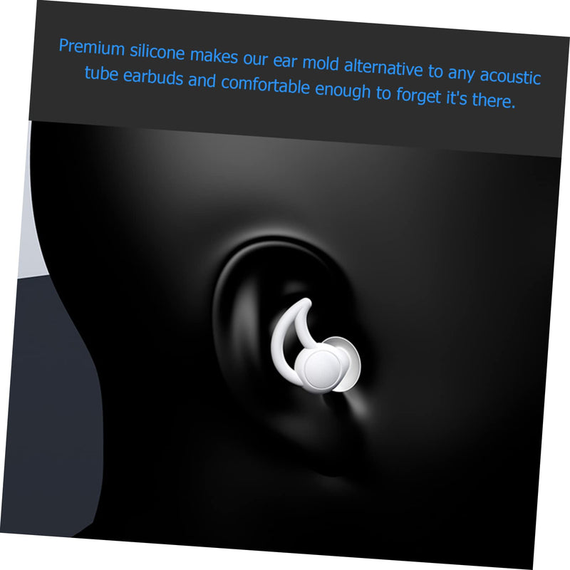 [AUSTRALIA] - HOMSFOU 3 Pairs Silicone Earplugs Acoustic Tube Earpiece Fin Earbud Replacement Ear Mold Silicone Earbud Tips Acoustic Tube Earpiece Earbud Ear Insert Replaceable White Radio 