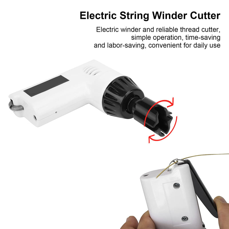 Guitar String Winder Electric Restringing Tool Multifunctional Strings Cutter for Banjo Guitar Bass Mandolin 2.7?4.3V(white) white