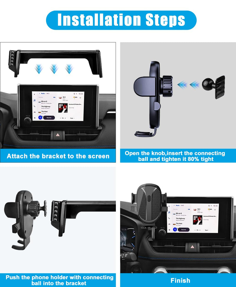 Car Phone Holder for Toyota RAV4 Accessories 2019 2020 2021 2022 2023 2024 2025 Cell Phone Mount for RAV4 LE/SE/XLE/XLE Premium/Adventure(with 7/8-inch Screen only) For Toyota Rav4 2019-2025 (7/8-inch Screen)