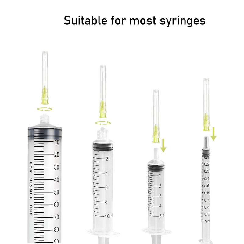 Pack of 100 Dispensing Tubes, 20 g (0.9 mm x 38 mm), Stainless Steel Dispensing Tube, Individually Packed, Household Industrial Laboratory Accessories for Refilling, Liquid Inks, Adhesive, Hobby