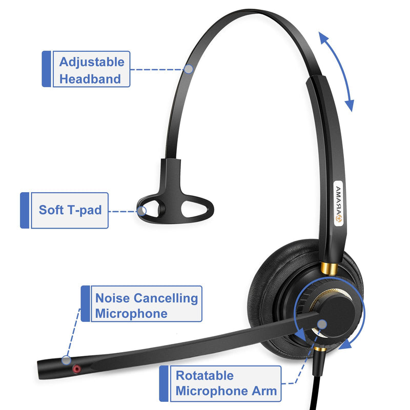 [AUSTRALIA] - Arama Phone Headset for Cisco Landline, Noise Canceling Microphone Mute Switch Telephone Headset Compatible with Cisco IP-7821 7841 7942G 7931G 7940 7941G 7945G 7960 7961G 7962G 7965G 7975G 8811 8841 