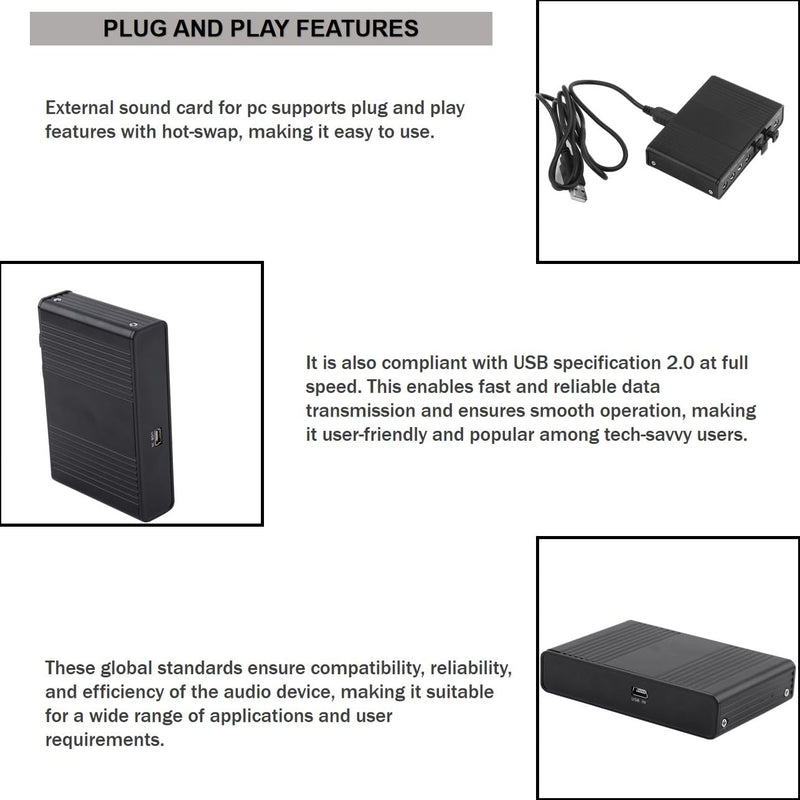Optical Audio Sound Card, Plug and Play USB Sound Card, SPDIF Digital Audio Input for PC