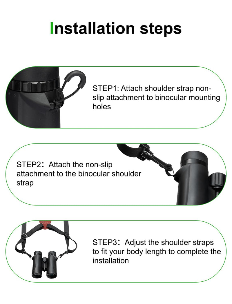 FANAUE Binocular Harness Strap Compatible with Canon, Nikon, Sony and DSLR Camera, Cross Binocular Straps Harness for Carrying Binocular, Rangefinders，is Hunters/Golfers Best Shoulder Strap.