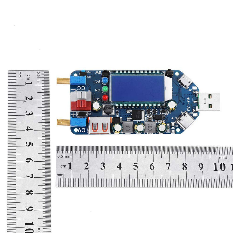 Fasizi 15W USB Step Up Power Supply Module Boost Adjustable Converter Fan Speed Control Potentiometer with LCD Display - Red