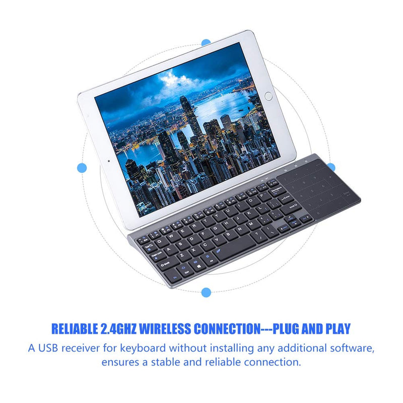 2.4Ghz Mini Wireless Keyboard with Touchpad Numeric Keypad Portable Ultrathin Remote Keyboard Mouse Combo