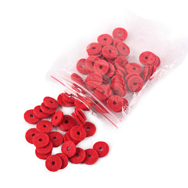 Alnicov 90PCS 12.5MM Piano Felt Front Rail Regulating Punchings Red Keyboard Balance Washers Repair Parts