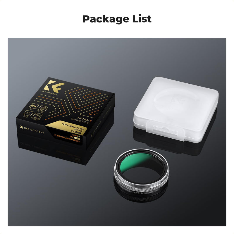 K&F CONCEPT MCUV Protection Camera Lens Filter (Silver Frame) Compatible with Fujifilm X100 Series Accessories-X100/X100F/X100S/X100T/X100V/X100VI, 28 Multi-Coatings Waterproof HD UV Filter Silver