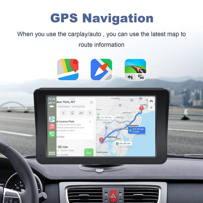 [AUSTRALIA] - 7'' Wireless CarPlay CarPlay Screen for Car, Apple CarPlay & Android Auto, Portable HD Touch Screen Car Stereo with Bluetooth, Navigation, Voice Control, GPS Navigation, FM 