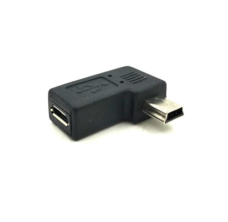 Duttek Micro USB to Mini USB Combo Adapter, Right Angle 90 Degree 1 pc Mini USB Male to Micro USB Female Adapter + 1 pc Mini USB Female to Micro USB Male Adapter Converter