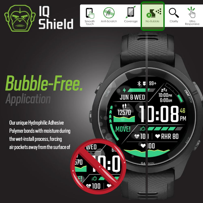 IQShield Screen Protector Compatible with Garmin Forerunner® 265 (6-Pack) Anti-Bubble Clear TPU Film