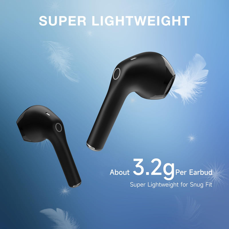 1 Hora Wireless Earbuds Bluetooth 5.3, Sports Headphones Deep Bass in-Ear Earphones, Premium Sound with Charging Case, Compatible with iPhone, Android Smartphone, Tablet, Laptop Black
