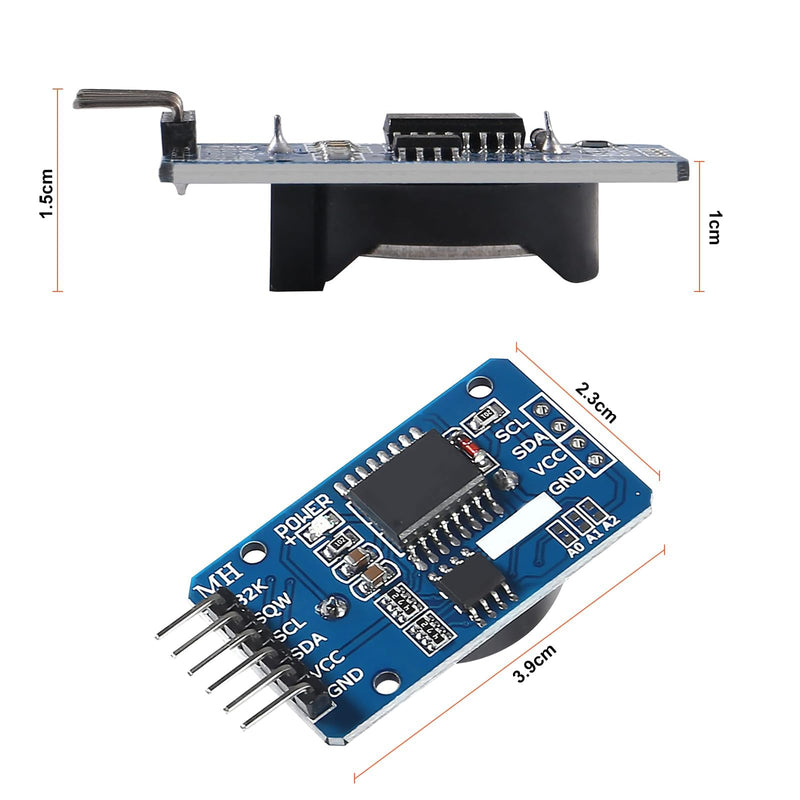 [AUSTRALIA] - APKLVSR Real-Time Clock RTC Module Compatible with I2C Real Time Clock, Clock Module I2C RTC Module for Arduino and RPi with Battery (Pack of 6) 