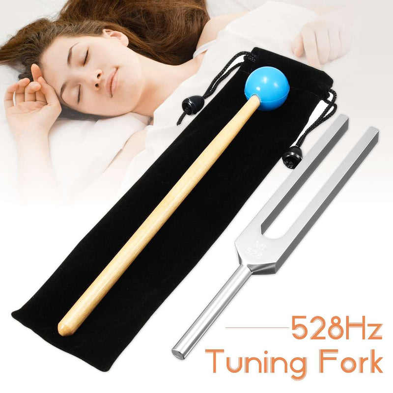 528 hz Tuning Fork Medical with Taylor Percussion Hammer Mallet, Non-Magnetic Aluminum Alloy Tuning Forks for Sound Healing Therapy, DNA Repair, Violin/Guitar/Piano Tune 528Hz