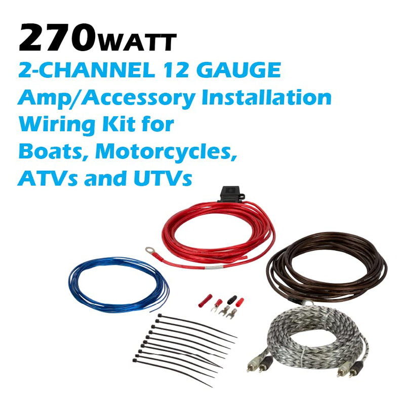 Scosche Install Centric ICAK12 True 12 Gauge Hybrid OFC 2-Channel High Current Amplifier Wiring Kit Accessory Installation Wiring Kit for Boat, Motorcycles, ATV’s and UTV’s 12 Gauge 2CH Complete