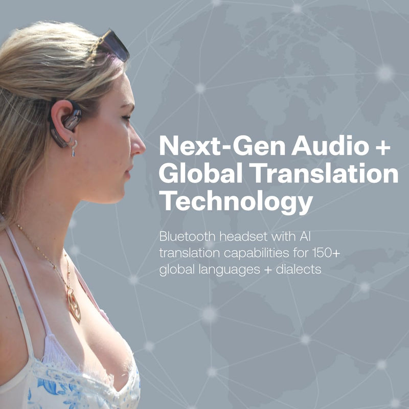 Harmonix TravelerAI Spin, Bluetooth Earbuds with Spinner Case, Real-Time AI Translation, Black