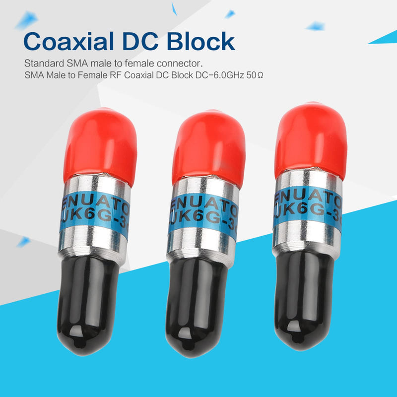 Telituny 3 Pieces Attenuator, SMA-JK Male to Female RF Coaxial Damper 2 Watt 6.0 GHz 50Ω Connector RF Coaxial DC Block Fixed Attenuator for Electrical Use (10 dB) 10db