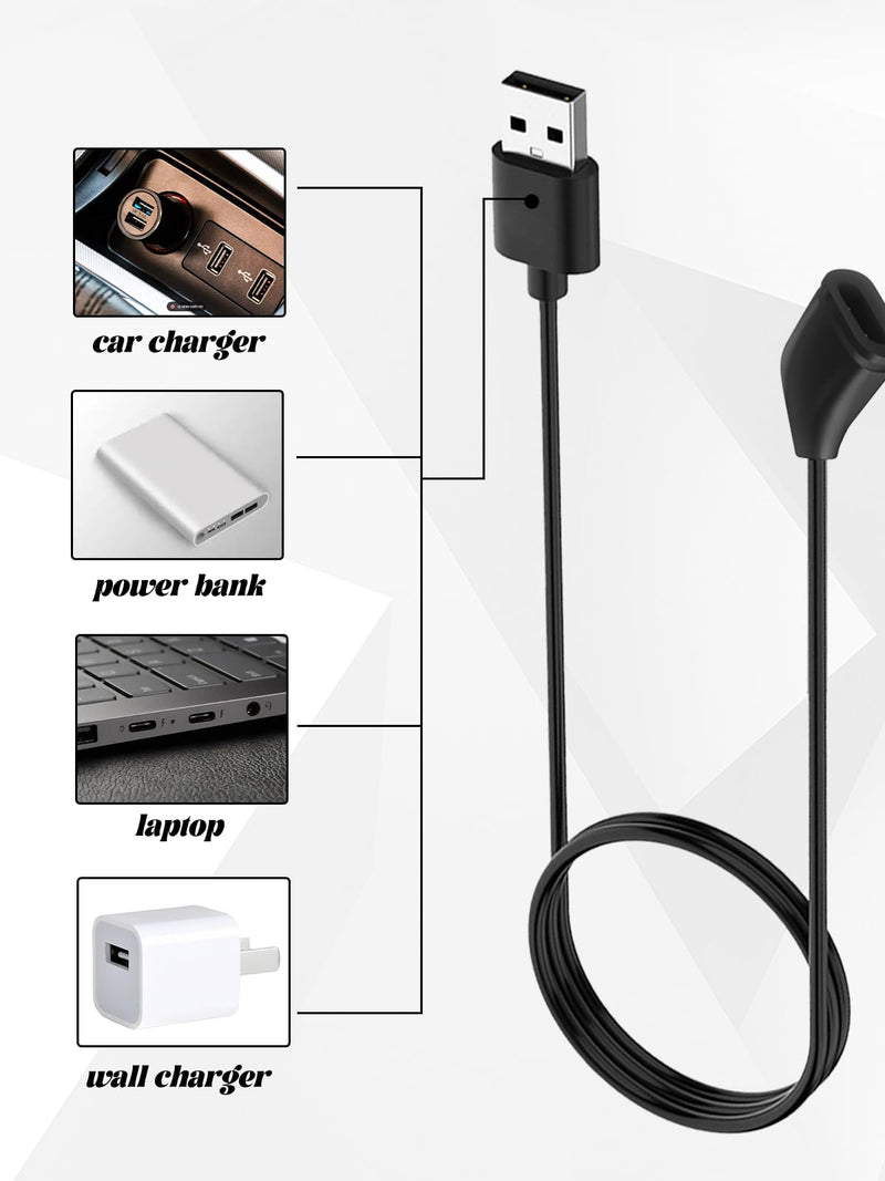 for EGQINR AI Smart Glasses with Camera Charging Cable, 3-Layer Safe Charging Protection, Ultra-Soft Flexible Cable, Safe Material,Black