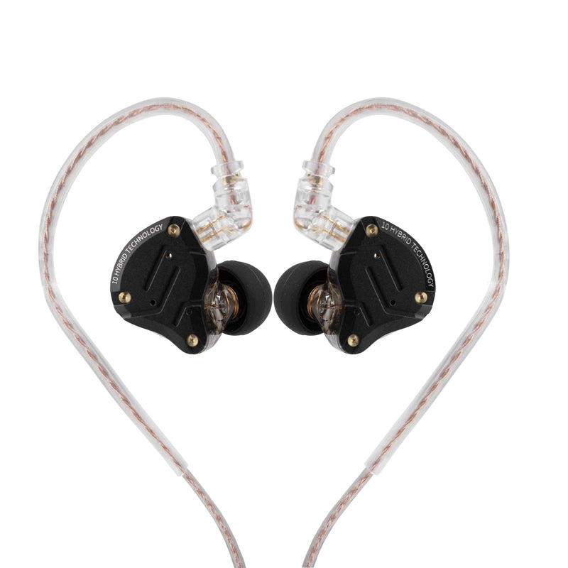 Linsoul KZ ZS10 Pro in Ear Earphones(Without Mic, Dark Black) +Tripowin Zonie 16 Core Cable(Recessed 2pin, 3.5mm, Violet)