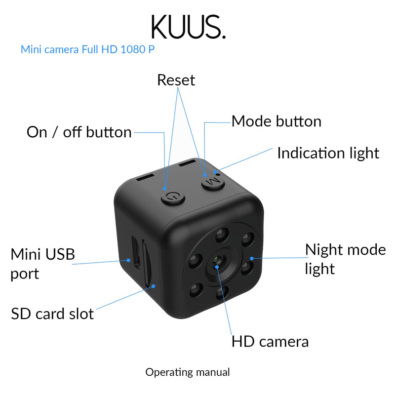 [AUSTRALIA] - C1 Hidden Camera with audio/video. Mini Camera, Small Camera. Spy Hidden Cameras for Home Indoor Use. Spy Cam with Night Vision and Motion Detection | Only 0.9 inch! | includes 32GB TF card! | NO APP! 