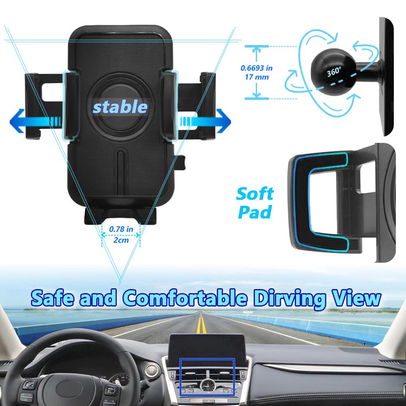 WAAPAK Car Phone Holder Mount 2015-2025 Lexus NX Auto Accessories Interior Decoration Smartphone Thick Case Cradles Navigation Bracket (Lexus-NX-15-21) Lexus-NX-15-21