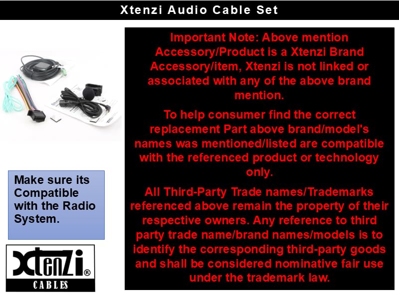 Xtenzi Car Audio 3 Pcs Set XT3302 GPS Mic and Wire Harness Compatible with Pioneer SPH-DA210 DA110 DA100