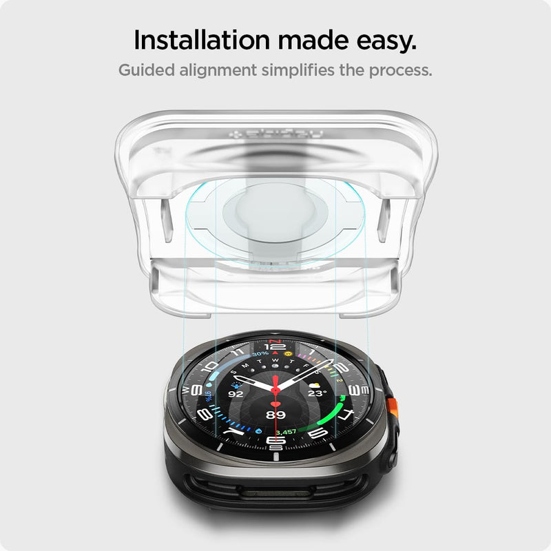 Spigen Tempered Glass Screen Protector [GlasTR EZ FIT] and Lite Fit Band Designed for Samsung Galaxy Watch Ultra2/1 47mm