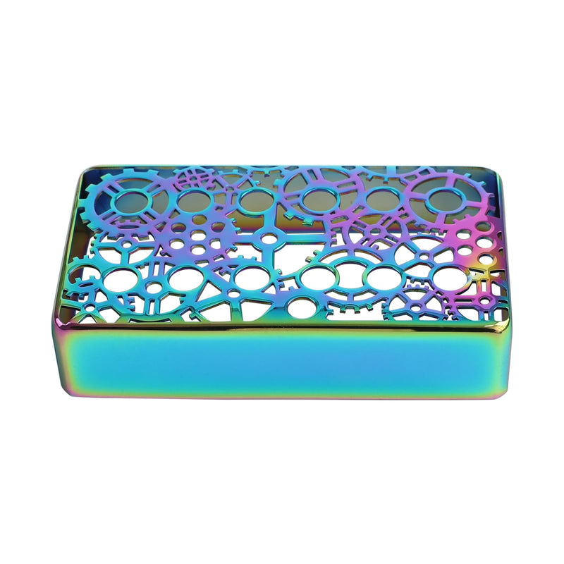 2 PCS Brass Humbucker Guitar Pickup Covers 50mm/52mm Pole Spacing engraved Guitar Pickup Covers Pickup Covers electric guitar pickup covers for Les Paul Electric Guitar (Colorful) Style A heptachrome