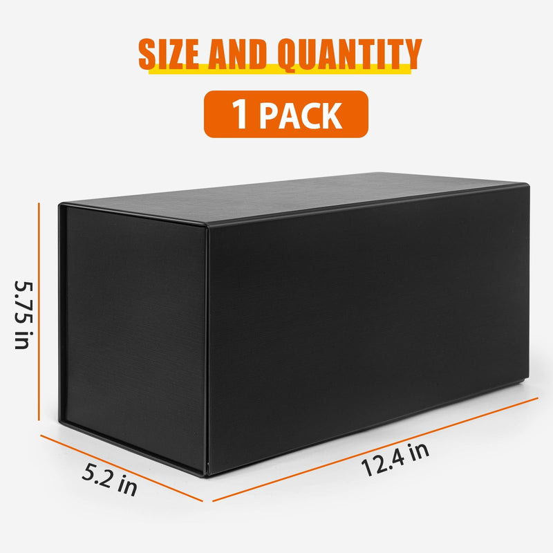 CD Storage Box, DVD Storage Box- Durable 5.2 x 5.75 x 12 Inch Disc Holders with Lids, Store up to 30 CDs- Black 1 PACK