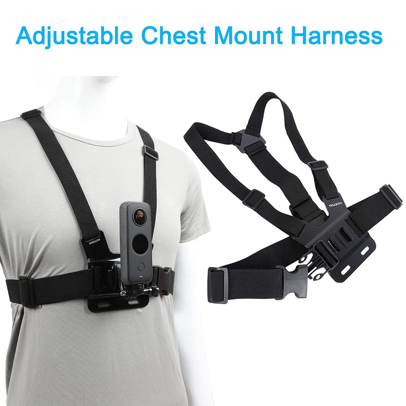 Accessories Kit for Insta360 One X4/X3/X2/X, One R, X and GoPro Hero 9,New Quick Release Head Strap Mount + Chest Mount Harness + Backpack Clip Holder + 360°Rotating Wrist Strap