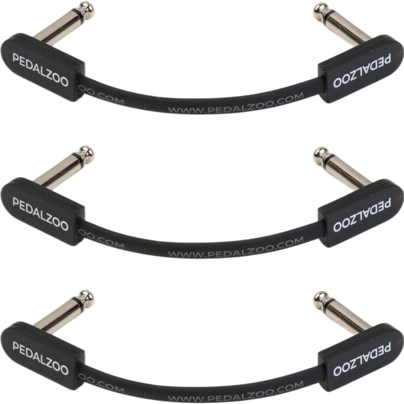 Flat Patch Cable for Guitar Effects Pedals - Space-Saving and Reliable Pedalboard Connection (3-inch/3-pack) 3-inch/3-pack