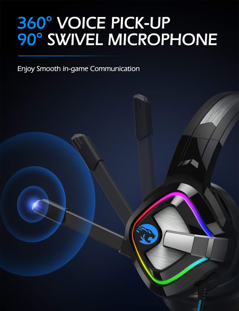[AUSTRALIA] - ZIUMIER Gaming Headset for PC, PS4, PS5, Xbox One, Xbox Series S/X, Switch, Noise Canceling Microphone, Stereo Surround Sound, 3.5mm Wired Gaming Headphones Blue 