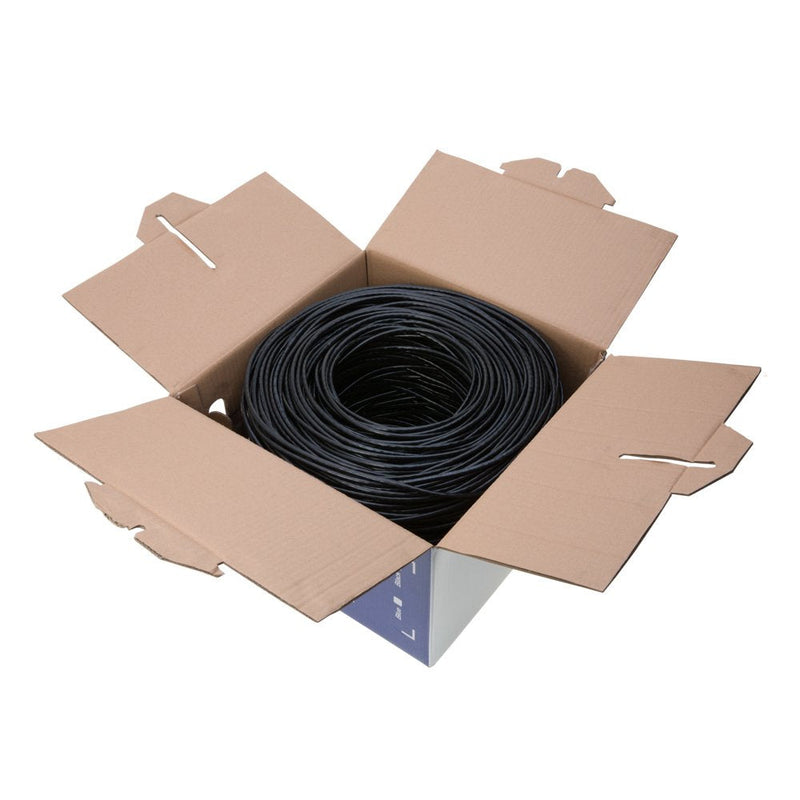Cables Direct Online 500FT Direct Burial CAT5e FTP Outdoor 24 AWG UV Resistant Cable Unshielded Copper Clad Aluminum Wire Solid (500FT, FTP)