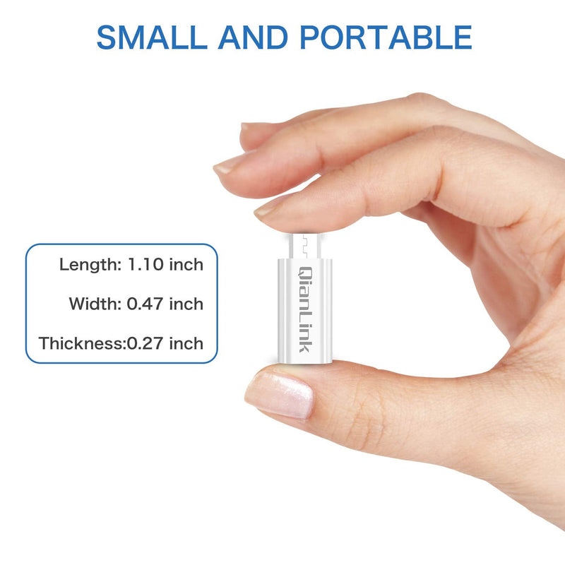 Mini USB to Micro USB Adapter, (2-Pack) Mini USB Female to Micro USB Male Convert Connector Charge & Data Sync Compatible with Samsung Galaxy S6 S7 Edge, LG Nexus 5 4 and Micro USB Devices(White)