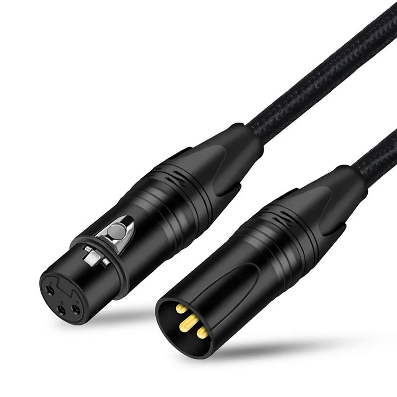 Premium XLR to XLR Cable (10 Feet 6-Pack) Noise-Canceling Balanced Wire Connector, 3 Pin Microphone Cables Oxygen-Free Copper (OFC) Male to Female Mic Cord for Speaker Mixer, Studio,Podcast 10 Feet-6Pack-Black